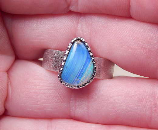 Designer Boulder- Opalring 925 SS - Video