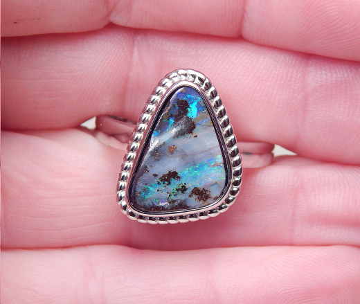 Designer Boulder- Opalring 925 SS - Video