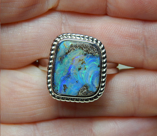 Designer Boulder- Opalring 925 SS - Video