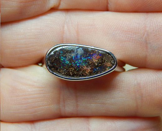 Designer Boulder- Opalring 925 SS - Video