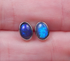 Blackopal- Ohrstecker 925 SS