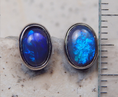 Blackopal- Ohrstecker 925 SS