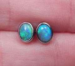 Blackopal- Ohrstecker 925 SS