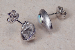 Kristallopal- Ohrstecker 925 SS