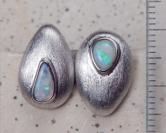 Kristallopal- Ohrstecker 925 SS