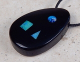 Obsidian mit Opal-Inlay