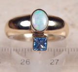 Opalring in 585 GG mit Aquamarin - Video