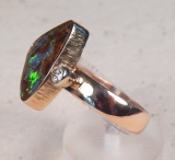 Opalring in 585 GG mit Brillant - Video