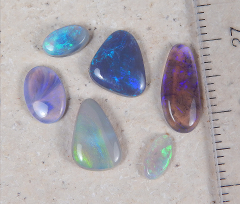 Parcel mit 6 Opalen aus Lightning Ridge
